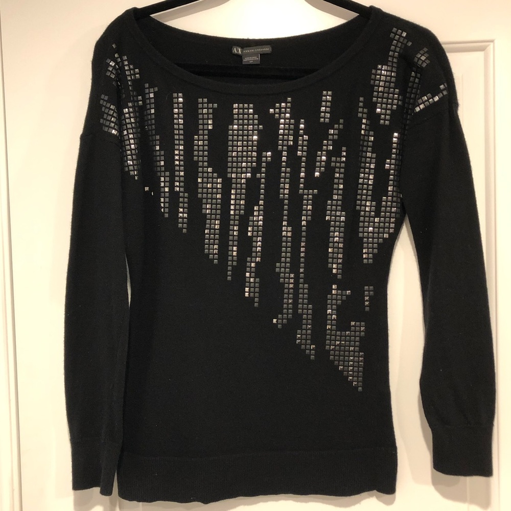 A|X Women’s Black Sweater with Silver Design